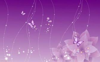 Vector Purple Flowers And Butterflies Wallpaper