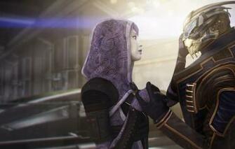 Wallpaper Love Mass Effect Garrus Vakarian Tali Zorah