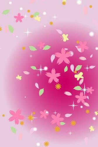Pink Flowers And Green Leaves With A Light Background