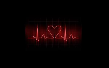 Heart Pulse On A Dark Background Love Wallpaper