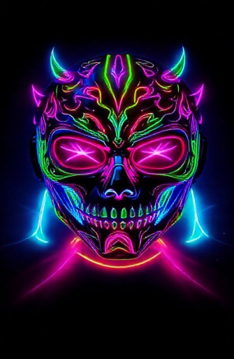 Neon Mask Wallpaper