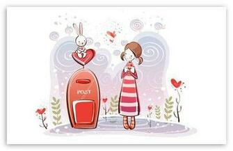 Sending A Love Letter Digital Wallpaper Black