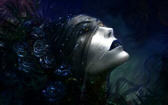 Dark Mood Gothic Girl Art Wallpaper