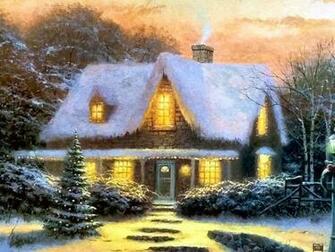 Christmas Eve Thomas Kincade Paintings Wallpaper Image