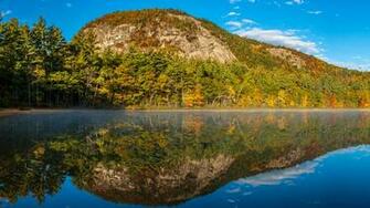Photos Usa Echo Lake New Hampshire Nature Autumn Mountains