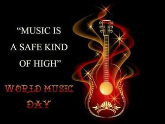 Happy World Music Day HD Guitar Wallpaper