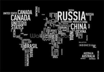 Word Cloud World Map Wallpaper Mural Wallsauce Us