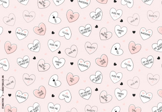 Cute White And Pink Hearts Desktop Wallpaper