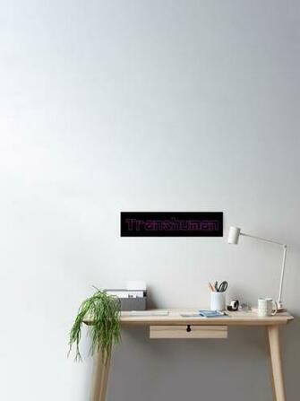 Transhuman Purple Outline On Black Background Poster By