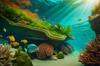 Vibrant Underwater Scene Wallpaper