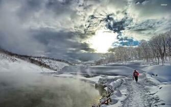Hiking Snowboarder Wallpaper Sport