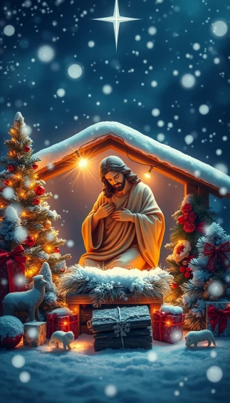 Jesus Christmas Phone Wallpaper