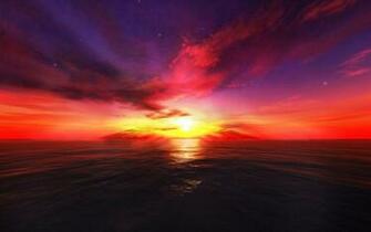 3d Sunset Wallpaper Stock Photos