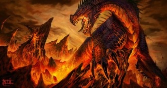 Dragon Fantasy Art Lava Wallpaper