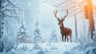 Winter Deer Wallpaper Background