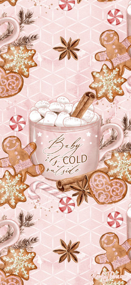 Pink The Season Christmas Phone Wallpaper