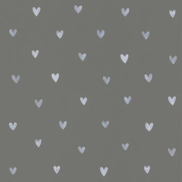 Kids Wallpaper Cute Hearts Dark Grey White