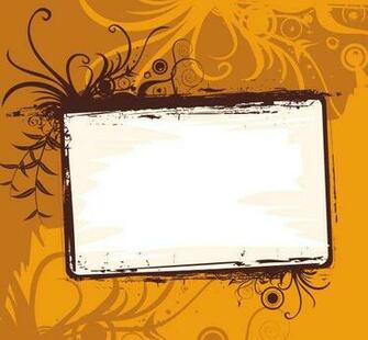 Orange Frame Vector Graphic Swirls Grungy Grunge