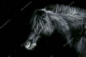 Fractal Image Homemade Black Horse Close Contrasting