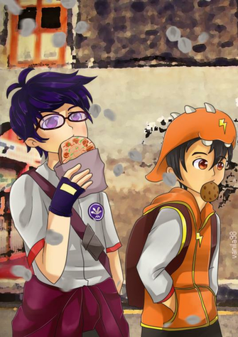 Boboiboy And Fang At Street By Fia V98