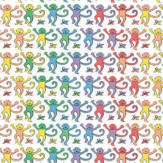 Roller Rabbit Rainbow Wallpaper Monkey