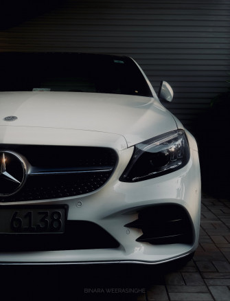 White Mercedes Benz C Class Photo Grey Image