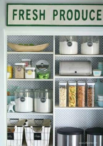 Easy Pantry Faux Wallpaper Makeover Diy Panty