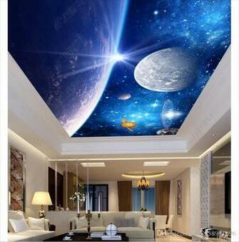 Custom 3d Photo Zenith Wallpaper Mural Interior Decoration Blue