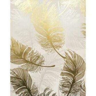 Advantage Clemente Gold Foil Feather Wallpaper M1392 The