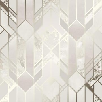 I Love Wallpaper Liquid Marble Geometric Cream
