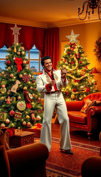 Elvis Christmas Wallpaper