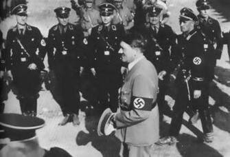 Hitler Inspecting Group Of Allgemeine Ss Soldiers Historical Nazi
