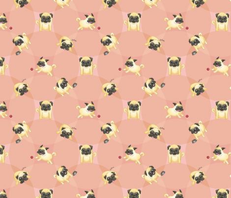 Pugs Pink Fabric Jaana Spoonflower
