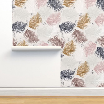 Peel Stick Wallpaper Swatch Palm Leaf Boho Tropical Baby