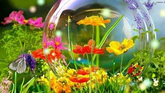 Colored Garden Flowers Wallpaper