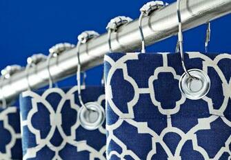 Shower Curtain Sewn From Window Panels