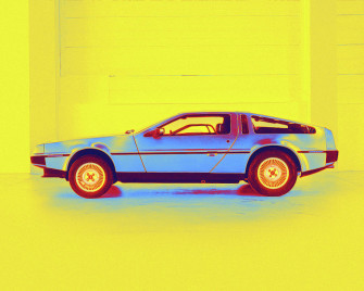 Delorean Dmc Neon Colored Digital Art By Celestial