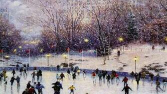Christmas Snow Scenes Wallpaper Grasscloth