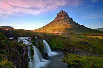 Wallpaper Waterfall Kirkjufellsfoss Iceland Desktop
