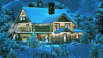 Christmas Cabin Wallpaper