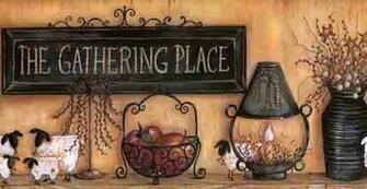Country Gathering Place Wallpaper Border Pattern 418b80971b