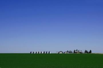 Wallpaper Canada Alberta Prairie Landscape Farm Minimalism