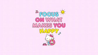 Focus On What Makes You Happy Hello Kitty 4k Wallpaper