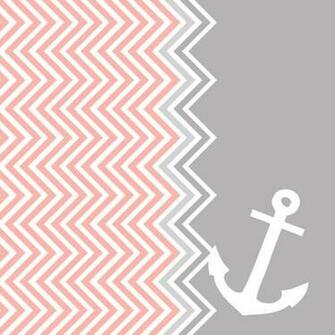 Coral Chevron Pattern Nautical Art