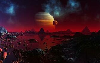 Alien Landscapes Space Art Wallpaper HD