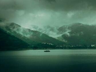 Lake Hills Fog Clouds Gloom Landscape Background Toppng