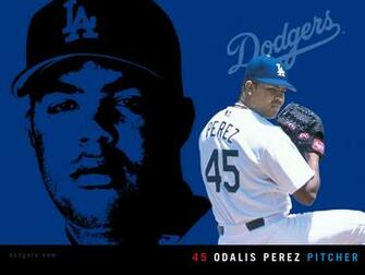 Desktop Wallpaper Pitcher Odalis Perez Baseball Los Angeles Dodgers
