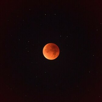 Wallpaper Blood Moon Night Stars Minimalism