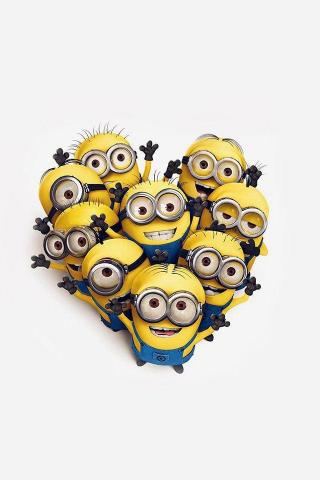 Minions Love Heart Cute Film Anime Art iPhone 4s Wallpaper