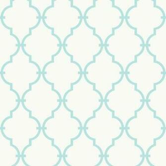 Pick Your Color Aqua And White Modern Trellis Wallpaper